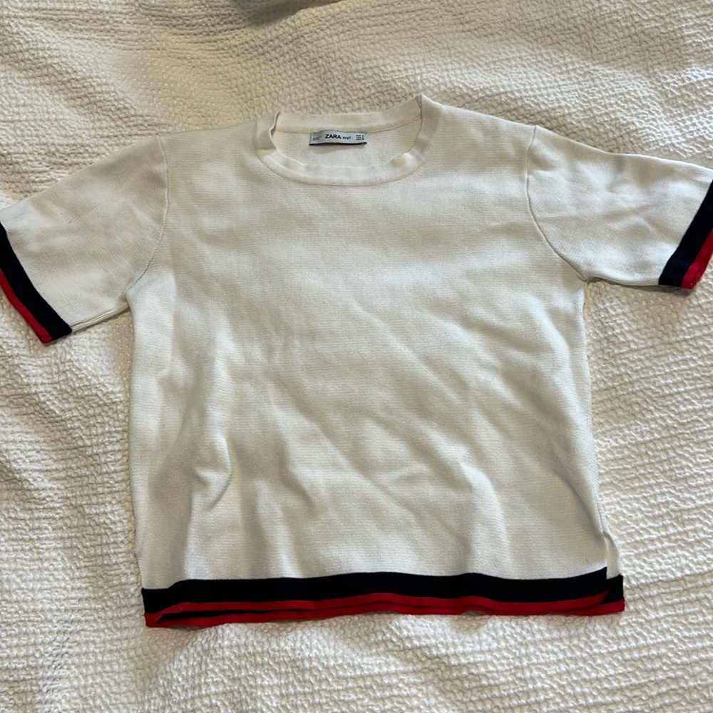 Zara knit sweater tshirt striped Small